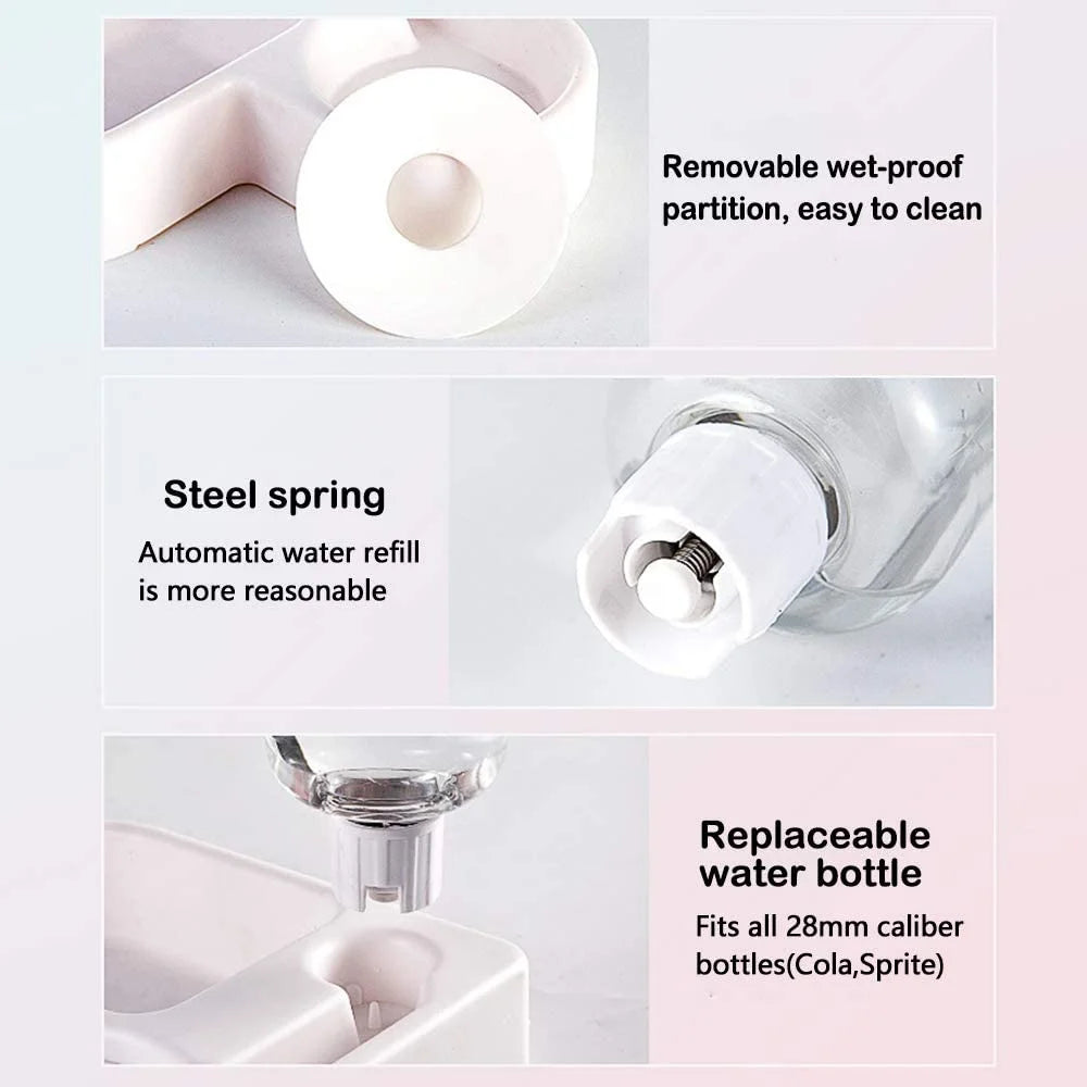 Pet Bowl Puppy Home Automatic Water Dispenser Cats Dogs Easy Clean PP Food Dish